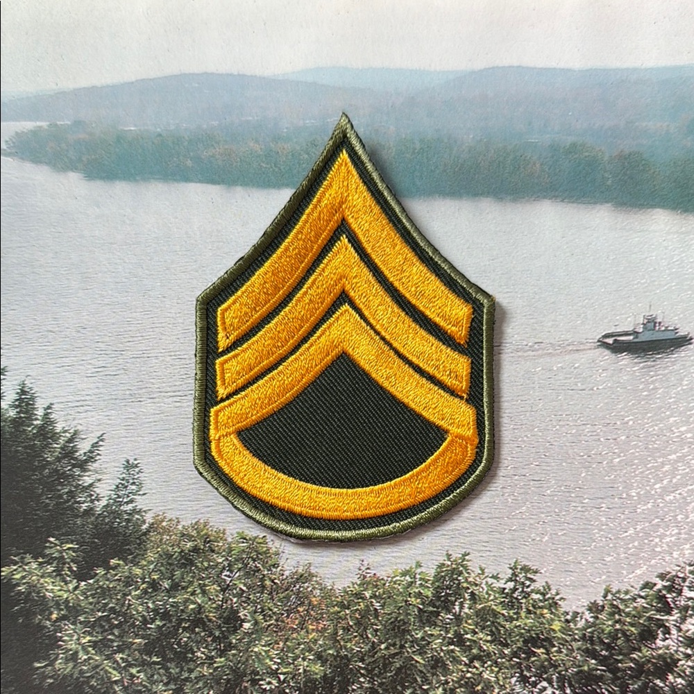 Vintage Gold and Green Military Patch